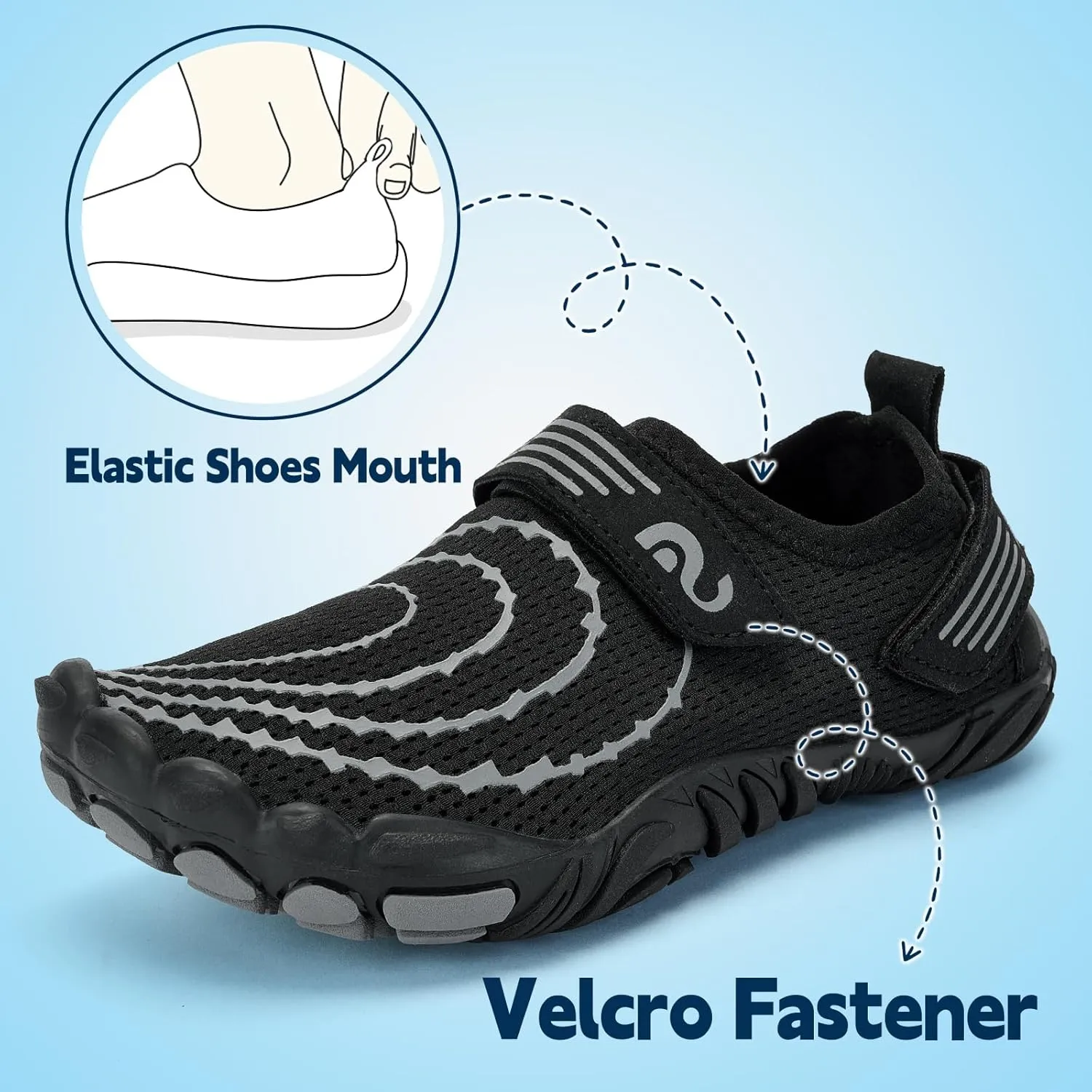 Slow Man Kids Water Shoes Quick Dry Non-Slip Barefoot Shoes Swim Beach Outdoor Pool Shoes for Boys Girls Lightweight Breathable