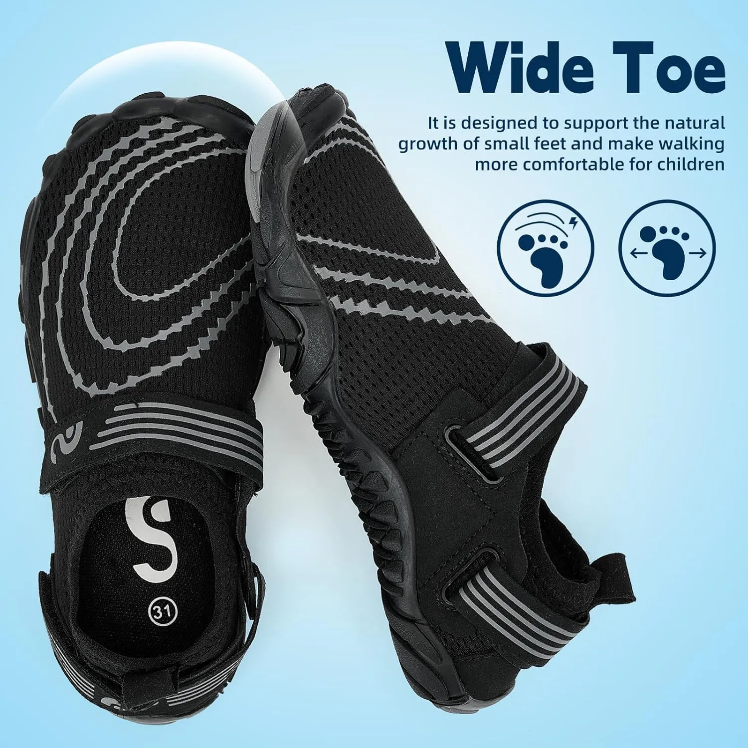Slow Man Kids Water Shoes Quick Dry Non-Slip Barefoot Shoes Swim Beach Outdoor Pool Shoes for Boys Girls Lightweight Breathable