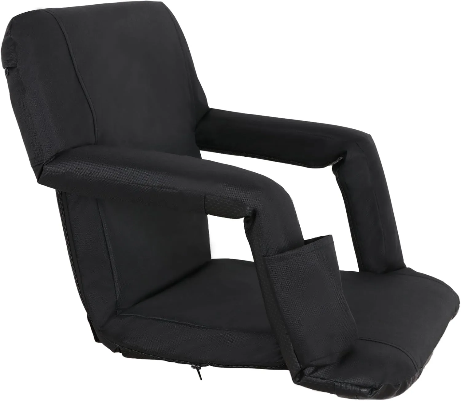 Smartxchoices 2 Pack Stadium Seat Chair Bleacher Seats 5-Reclining Positions Padded with Back Support Cushion Arms Pocket Portable Folding Seat with Shoulder Straps for Gaming with Arm Rest, PVC