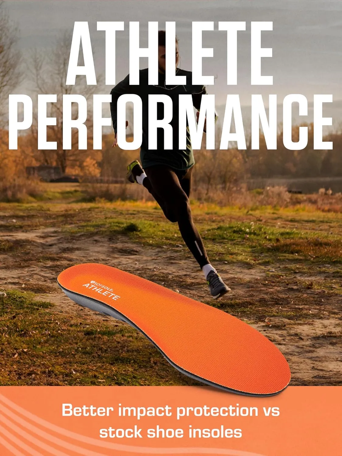 Sof Sole Insoles Men's ATHLETE Performance Full-Length Gel Shoe Insert