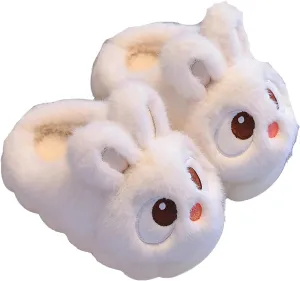Soft Slippers Plush 3D Bunny Ear Cozy Warm Fuzzy Indoor Shoes for Women Cute Animal Ears House Slippers Non-Slip Winter Home Footwear Comfortable Gift