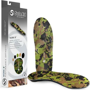 SoleAid Work III Performance Insoles - Anti-Fatigue Medium Flex Arch Support Comfort Orthotic Shoe/Boot Insert - Triple Layered Shock-Absorbing Foam Cushioned Insole (Women - / Men 12-12.5)