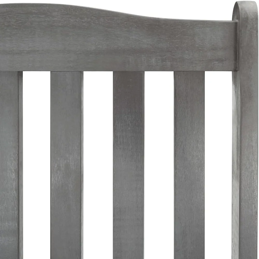 Solid Acacia Wood Rocking Chair with Cushions Gray Outdoor Indoor Rocker High Backrest Weather-Resistant Patio Furniture for Living Room, Porch, Deck