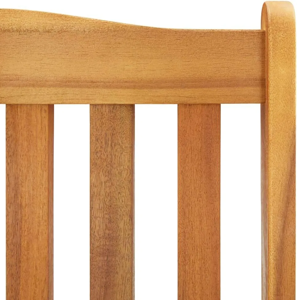 Solid Acacia Wood Rocking Chair with Cushions Outdoor Indoor Use, Green Oil Finish High Back Lounge Chair for Patio, Living Room, Porch, Deck