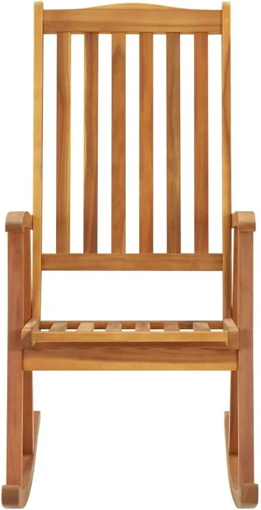 Solid Acacia Wood Rocking Chair with Cushions Outdoor Indoor Use Weather-Resistant Patio Lounge Furniture for Reading Sunroom Backyard