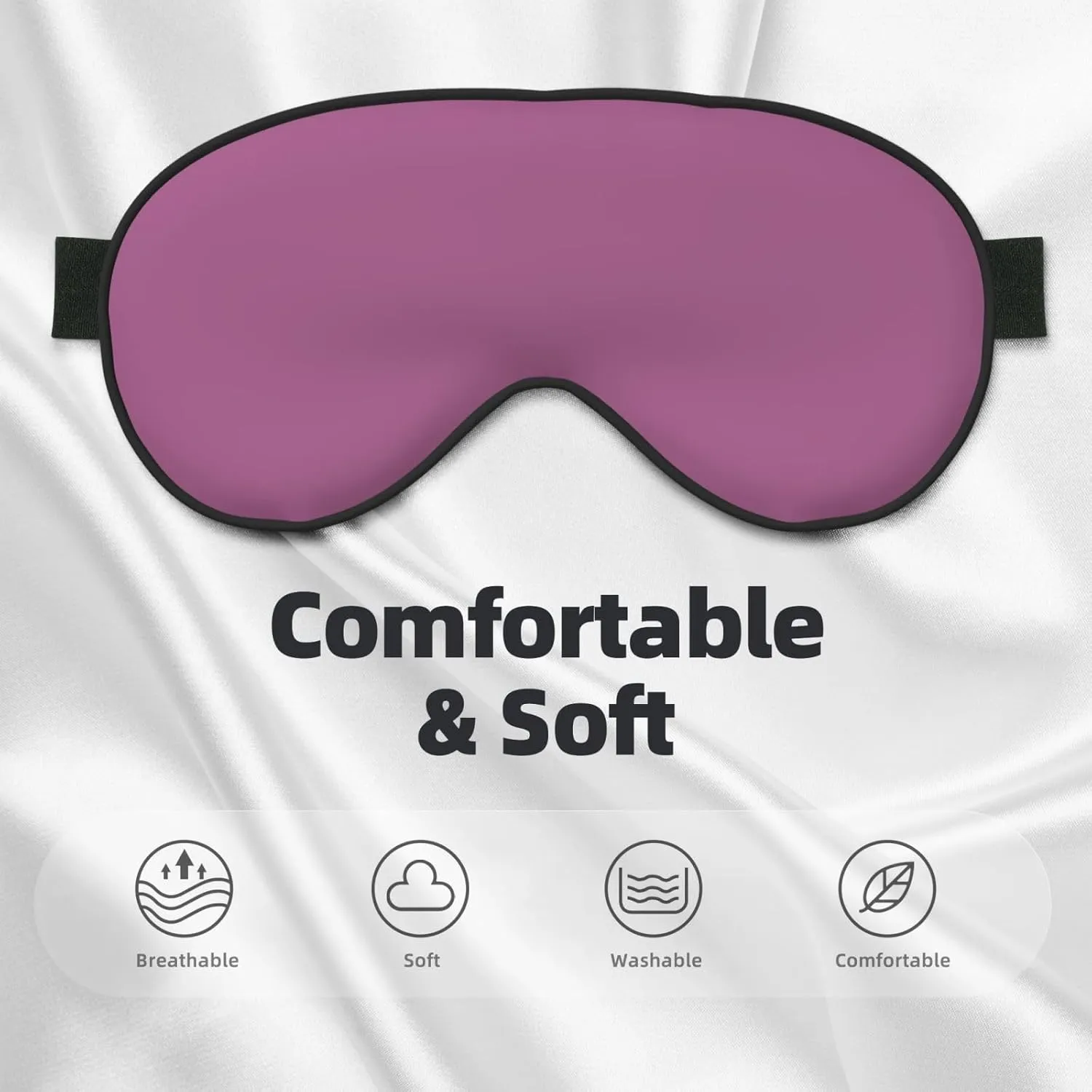 Solid Color Grape red Head-Mounted Double-Sided Light-Blocking Sleeping Eye mask to Protect Eyes and Relieve Eye Fatigue