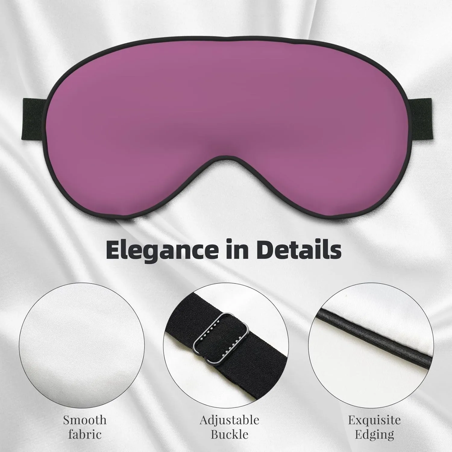 Solid Color Grape red Head-Mounted Double-Sided Light-Blocking Sleeping Eye mask to Protect Eyes and Relieve Eye Fatigue