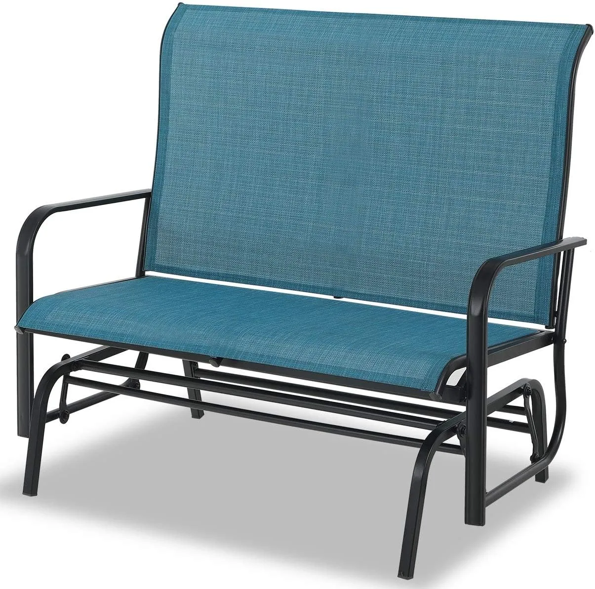 Sophia & William 2-Person Outdoor Glider Rocker Chair, High Back Gliding Loveseat, Patio Swing Rocking Chair Bench, All-weather Resistant Textilene Fabric and Powder Coating Metal Frame for Lawn Porch