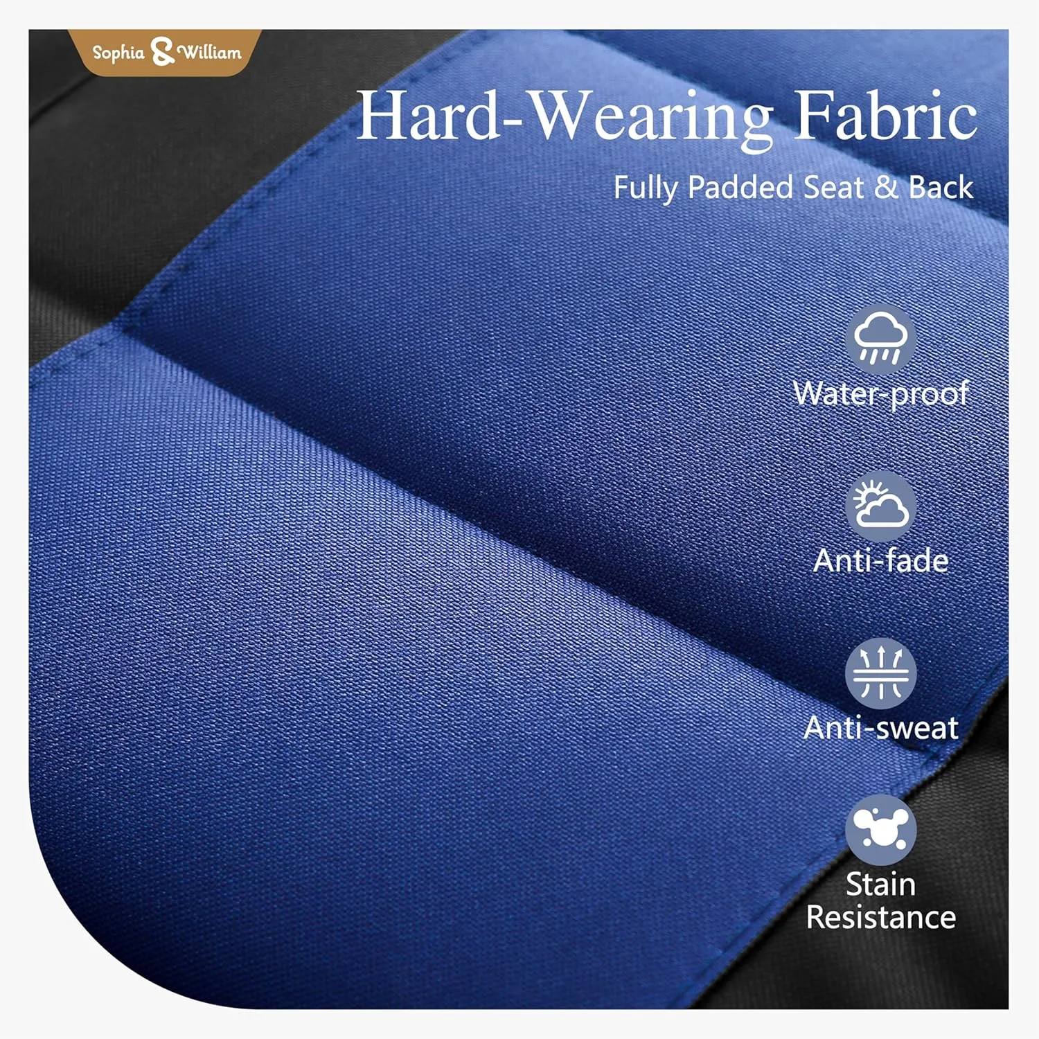 Sophia & William Oversized XL Zero Gravity Recliner Chair Set of 2 Padded, Folding Reclining Lounge Chair with Wide Armrest and Cup Holder, Support 400 LBS, Blue