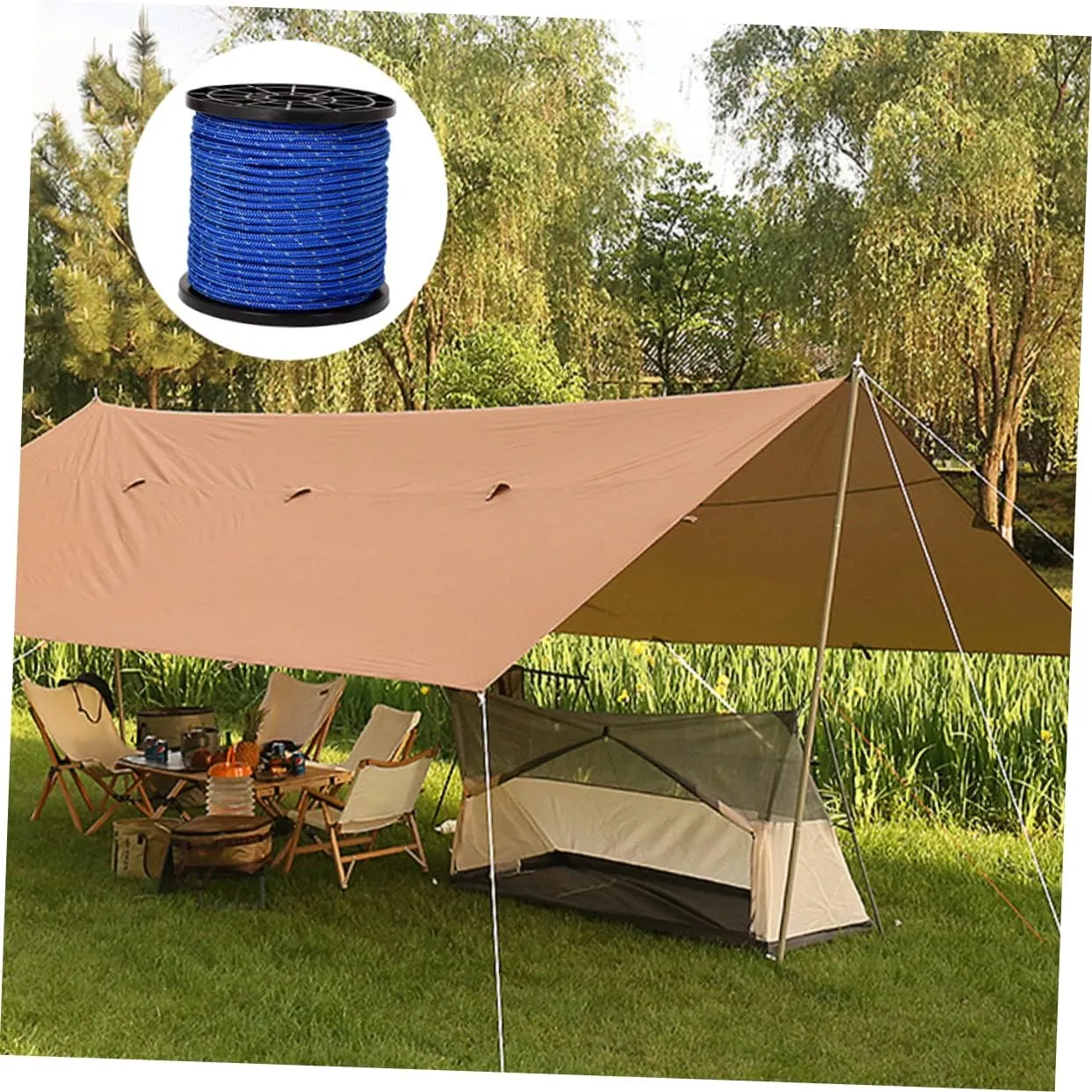Sosoport Tent Reflective Rope Clothes Hanging Rope Tent Bungee Camping Tarp Rope Canopy Rope Guy Cords Tent