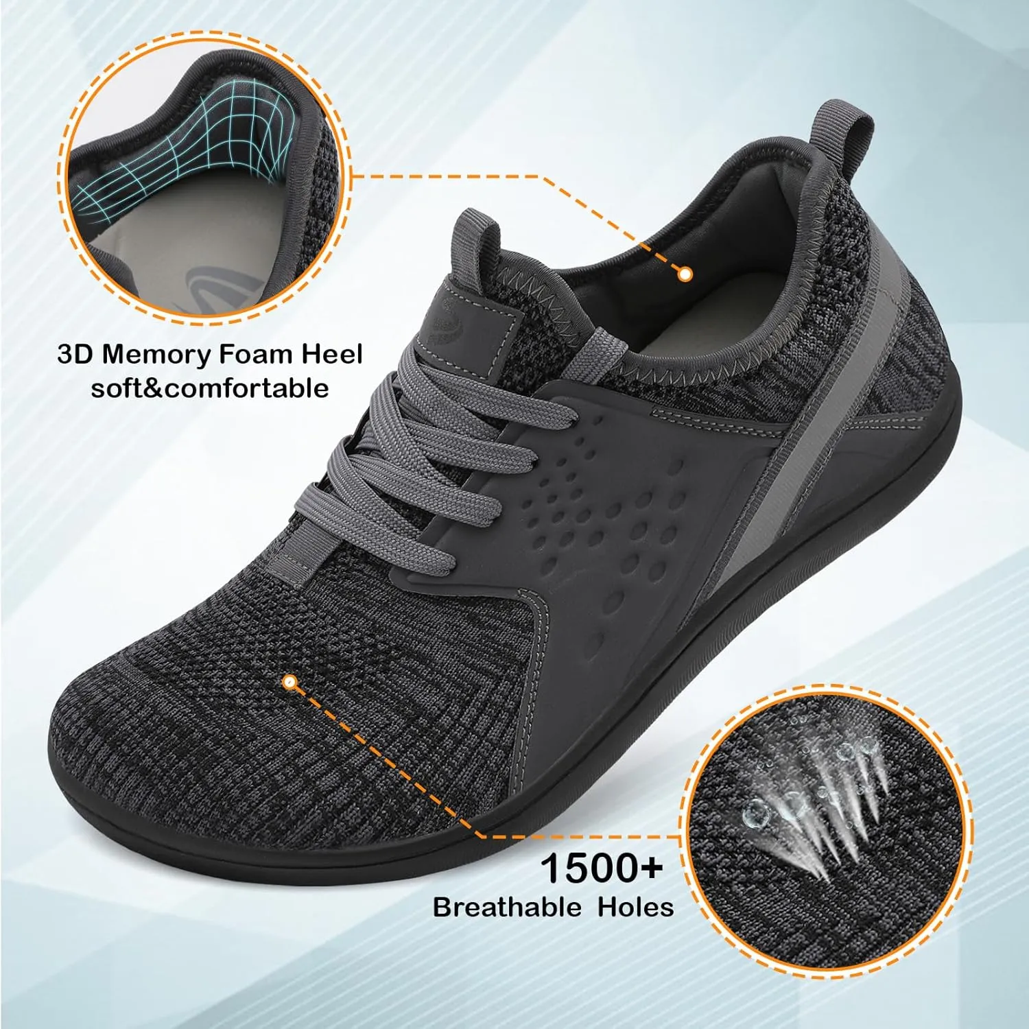 Spesoul Men's Wide Barefoot Breathable Walking Shoes
