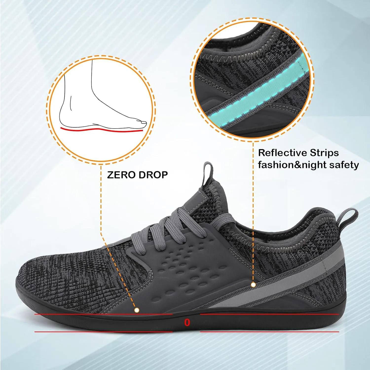 Spesoul Men's Wide Barefoot Breathable Walking Shoes