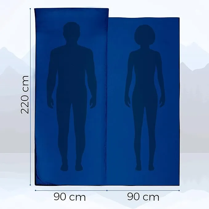 Sport 2-in-1 Sleeping Bag Liner and XL Sized Travel Sheet - Ultra Lightweight Sleep Liner Double Travel Bed Sheet - Inlett Inlay