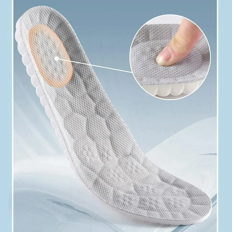 Sport Insoles 4D Latex Insoles Super Soft High Elasticity Shoe Pads Deodorant Cushion Arch Support