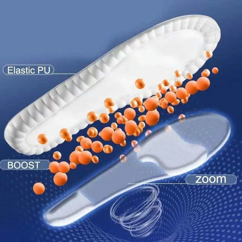 Sport Insoles 4D Latex Insoles Super Soft High Elasticity Shoe Pads Deodorant Cushion Arch Support