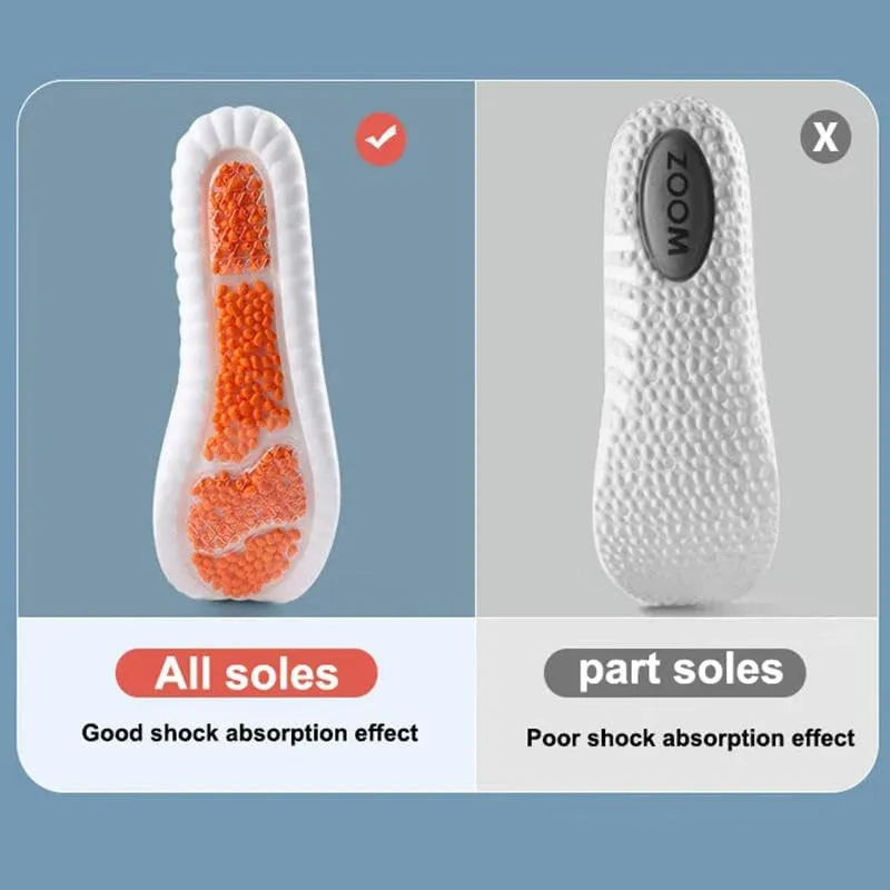 Sport Insoles 4D Latex Insoles Super Soft High Elasticity Shoe Pads Deodorant Cushion Arch Support