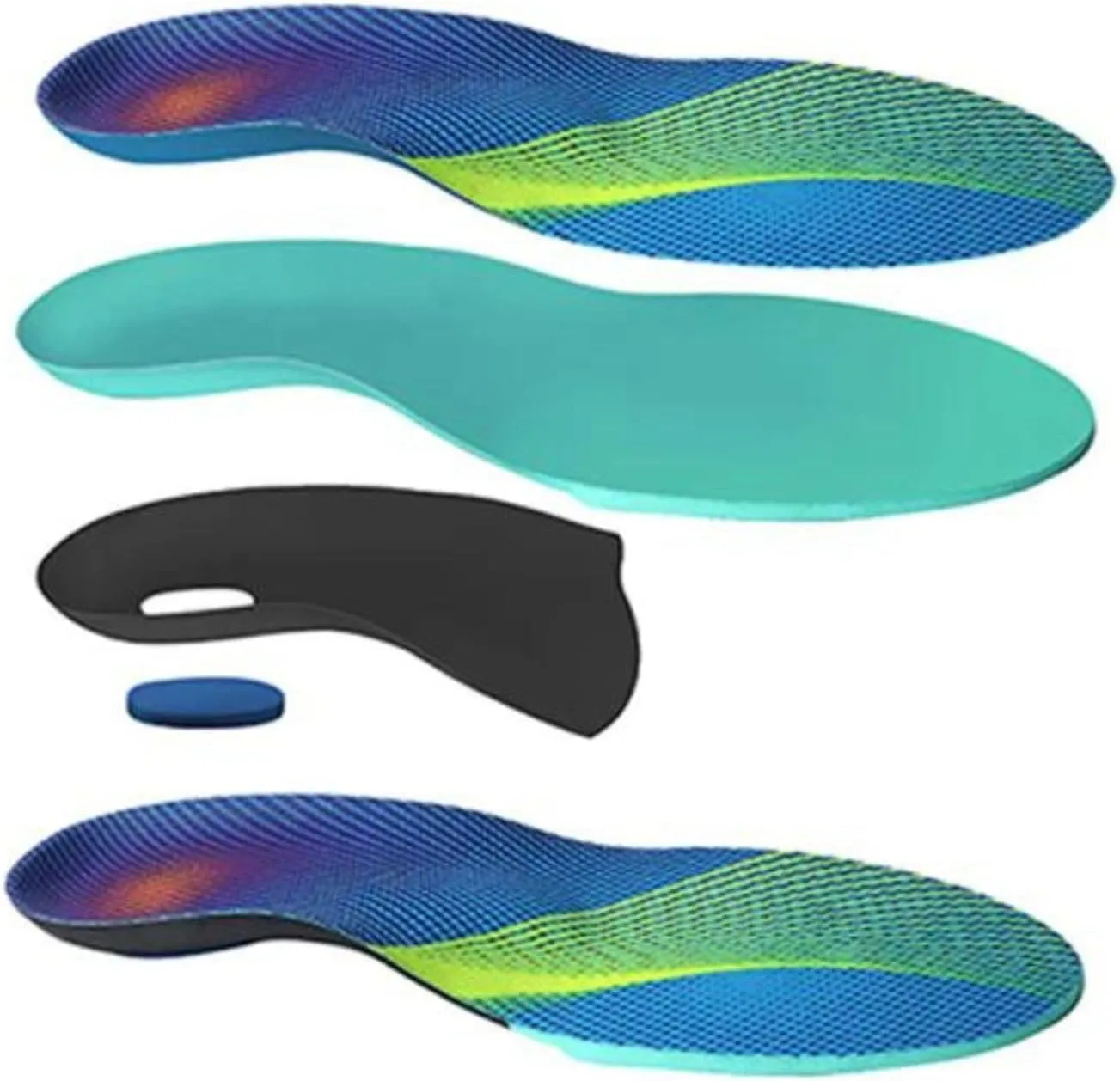Sport Insoles for Shock Absorption and Comfort, Orthotic Cushions for Soccer, Hiking, Tennis, Basketball, and Hockey Shoes US (Men 5-7/Women 8-10)
