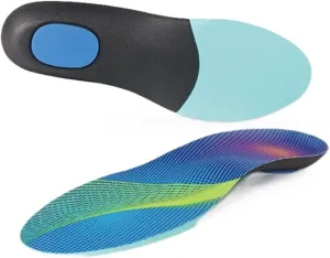 Sport Insoles for Shock Absorption and Comfort, Orthotic Cushions for Soccer, Hiking, Tennis, Basketball, and Hockey Shoes US (Men 5-7/Women 8-10)