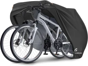 Sportneer Bike Cover: 210T Waterproof Outdoor Bicycle Covers for 1 or 2 Bikes with Lock Hole & Storage Bag - Rain Sun UV Dust Wind Proof Bike Covers for Mountain/Road/City/Electric Bike/Ebike