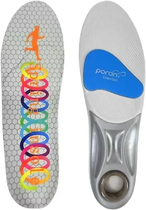 Springs with Airbag Sports Insoles for Men Women, Running Memory Foam Insoles for Shock Absorption, Plantar Fasciitis Arch Support Insoles (Gray, Men 9-11/ Women 10-12-300mm)