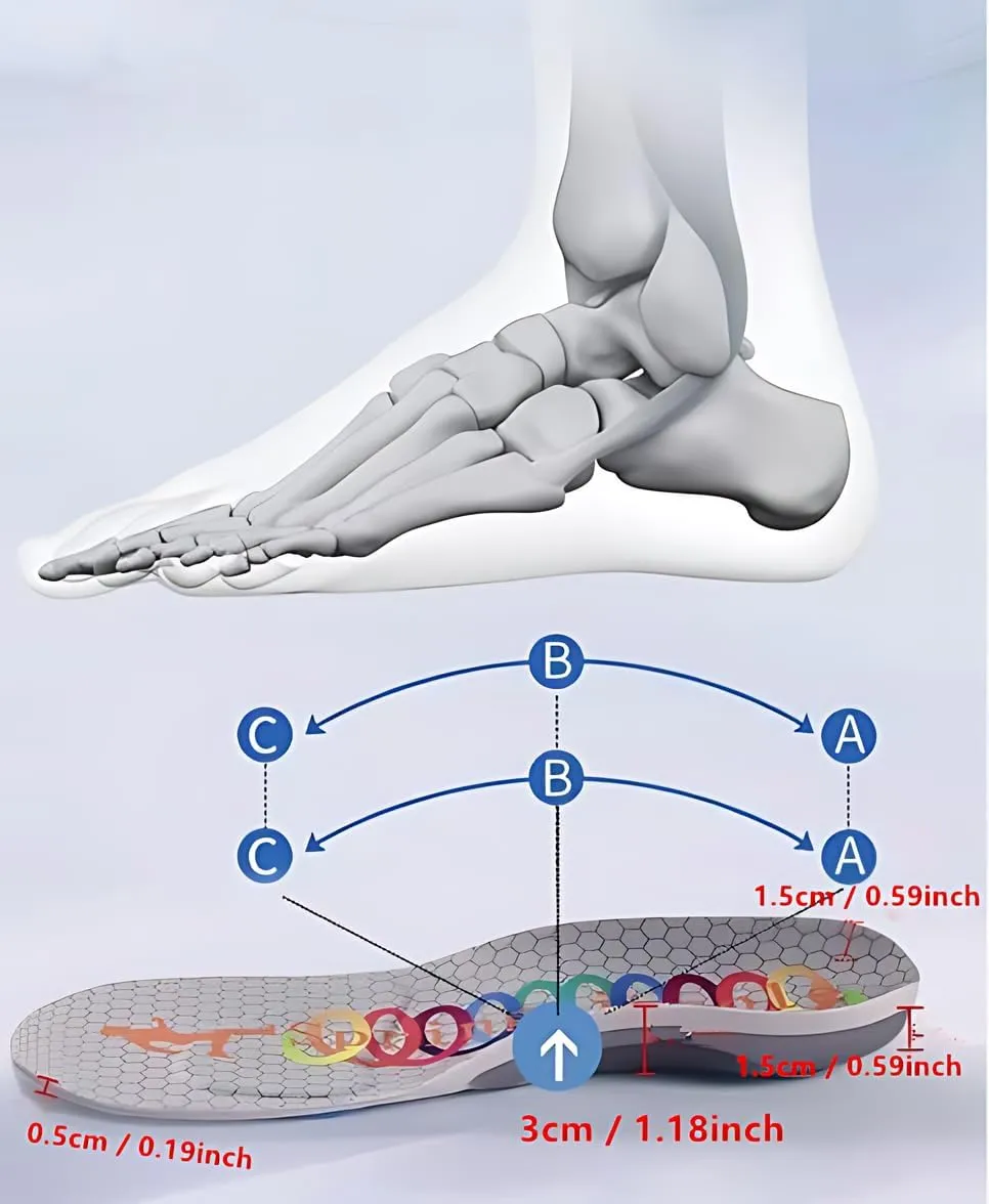 Springs with Airbag Sports Insoles for Men Women, Running Memory Foam Insoles for Shock Absorption, Plantar Fasciitis Arch Support Insoles (Gray, Men 9-11/ Women 10-12-300mm)