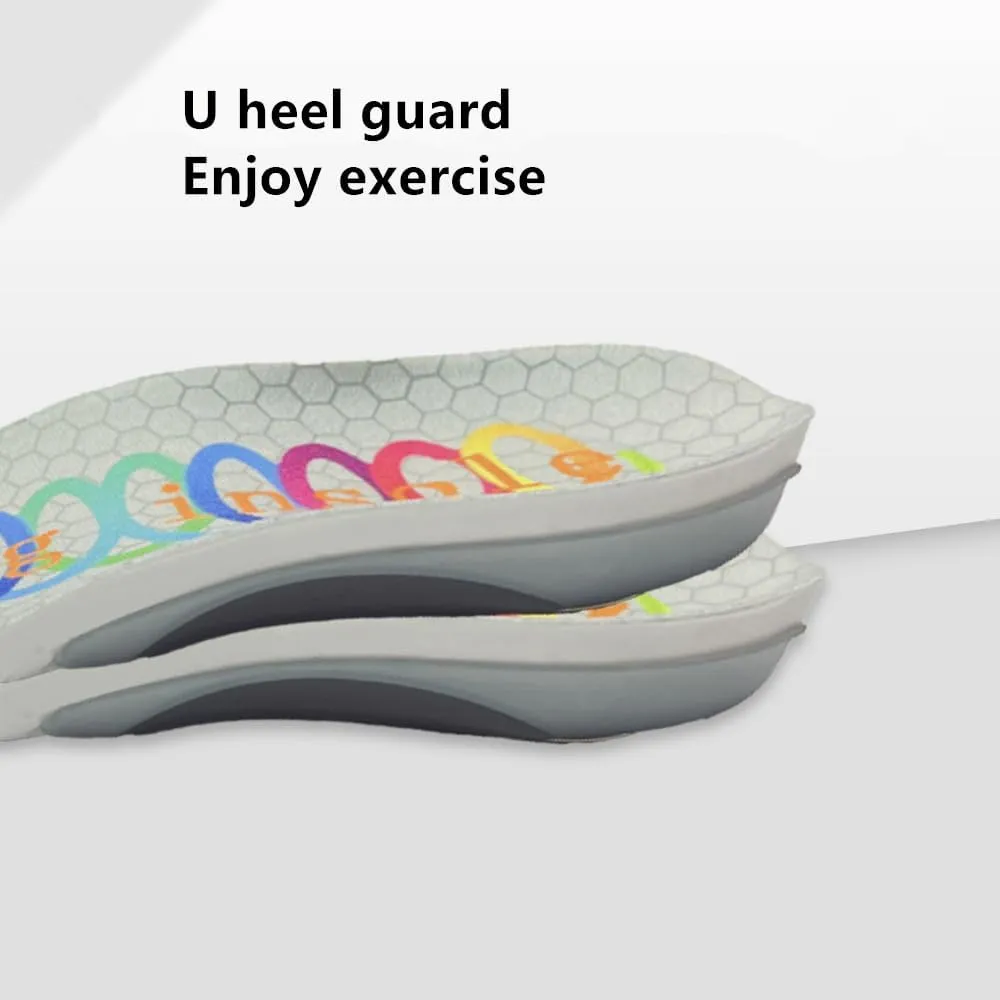 Springs with Airbag Sports Insoles for Men Women, Running Memory Foam Insoles for Shock Absorption, Plantar Fasciitis Arch Support Insoles (Gray, Men 9-11/ Women 10-12-300mm)