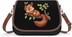 Squirrel Sleep Crossbody Bags for Women Trendy Shoulder Satchel Purses Messenger Bag