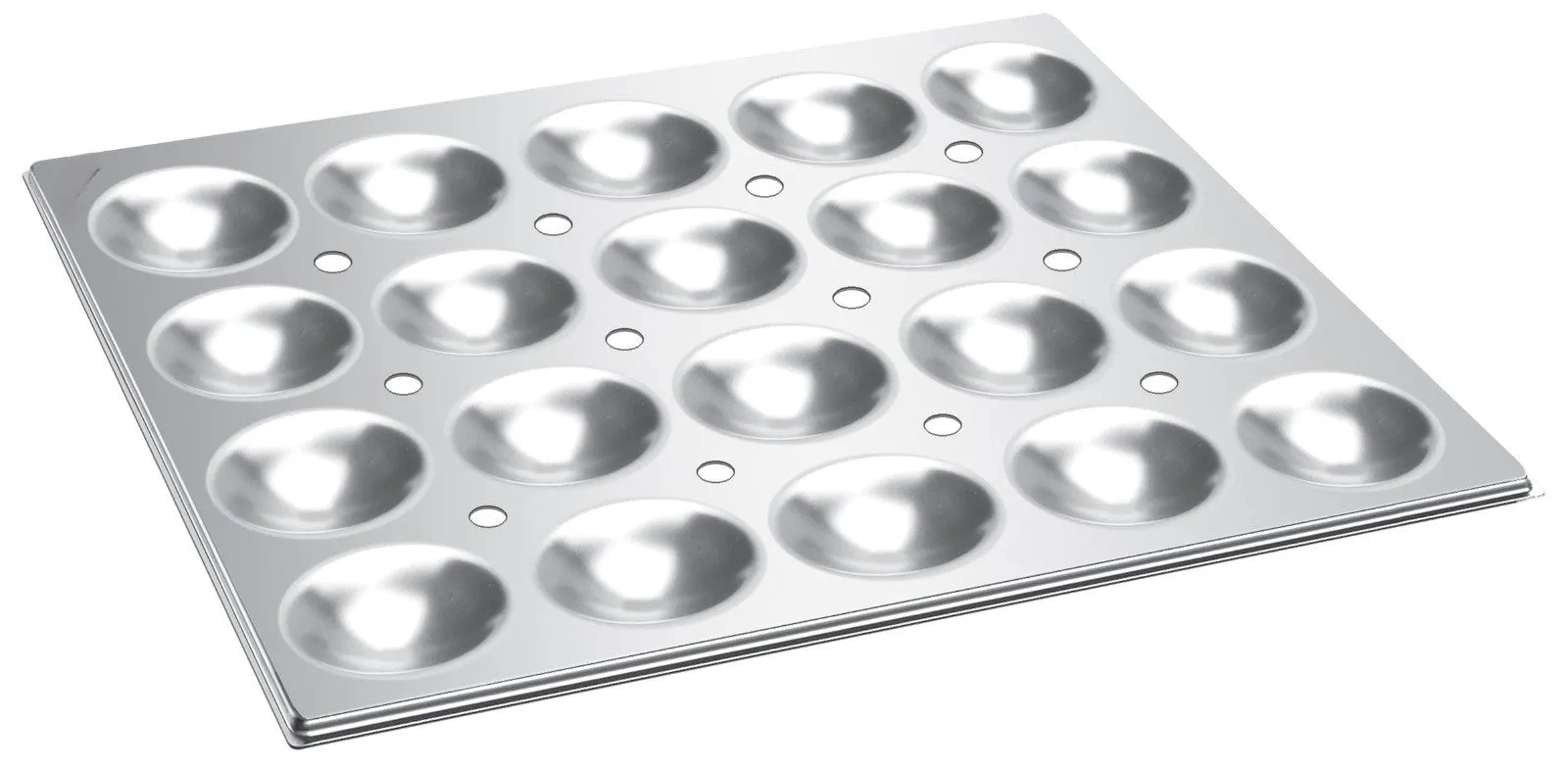 Stainless Steel SS 304 Idli Tray, 20 Idli's, 3.5" Diameter, 20" x 16.5", Commercial Cookware