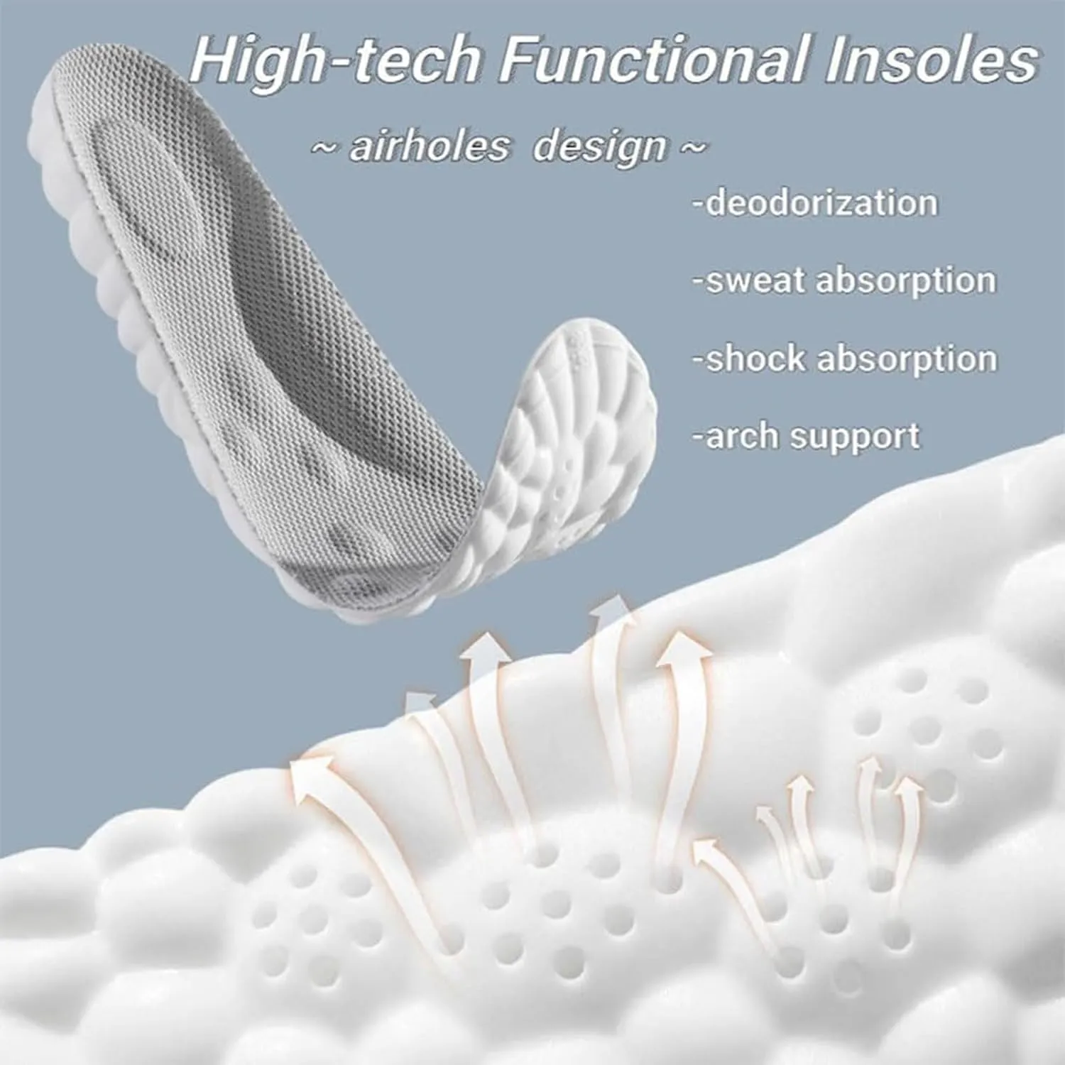 Steppers Insoles for Mens Women, Breathable Get Steppers Massage Insole, Comfort Memory Foam Steepers Insoles (Orange Green, Women 8-9 / Men 6.5-7.5)