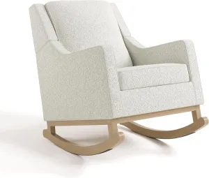 Storkcraft Pasadena Nursery Rocker (Ivory Boucle with Driftwood) - Upholstered, Rocking Chair for Nursery, Gentle Rocking Motion, Solid Wood Base
