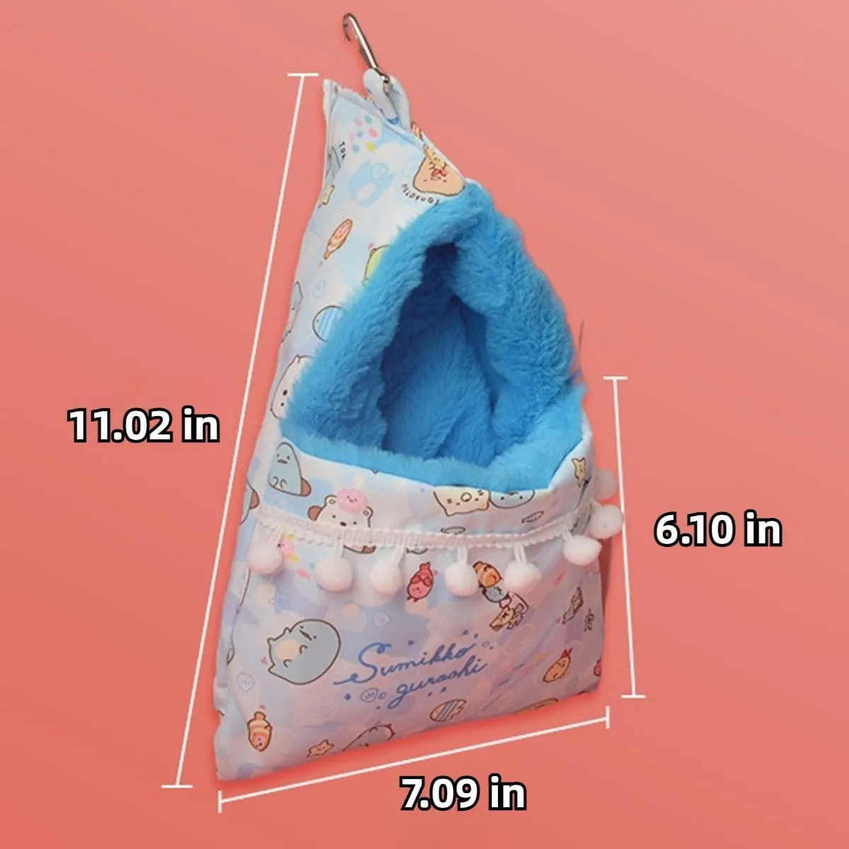 Sugar Gliders Sleeping Pouch Bag Small Pet Faux Rabbit Velvet Hanging Warm Comfortable Nest Bed for Small Animals Squirrels Marmosets Rats Hamster (Green)