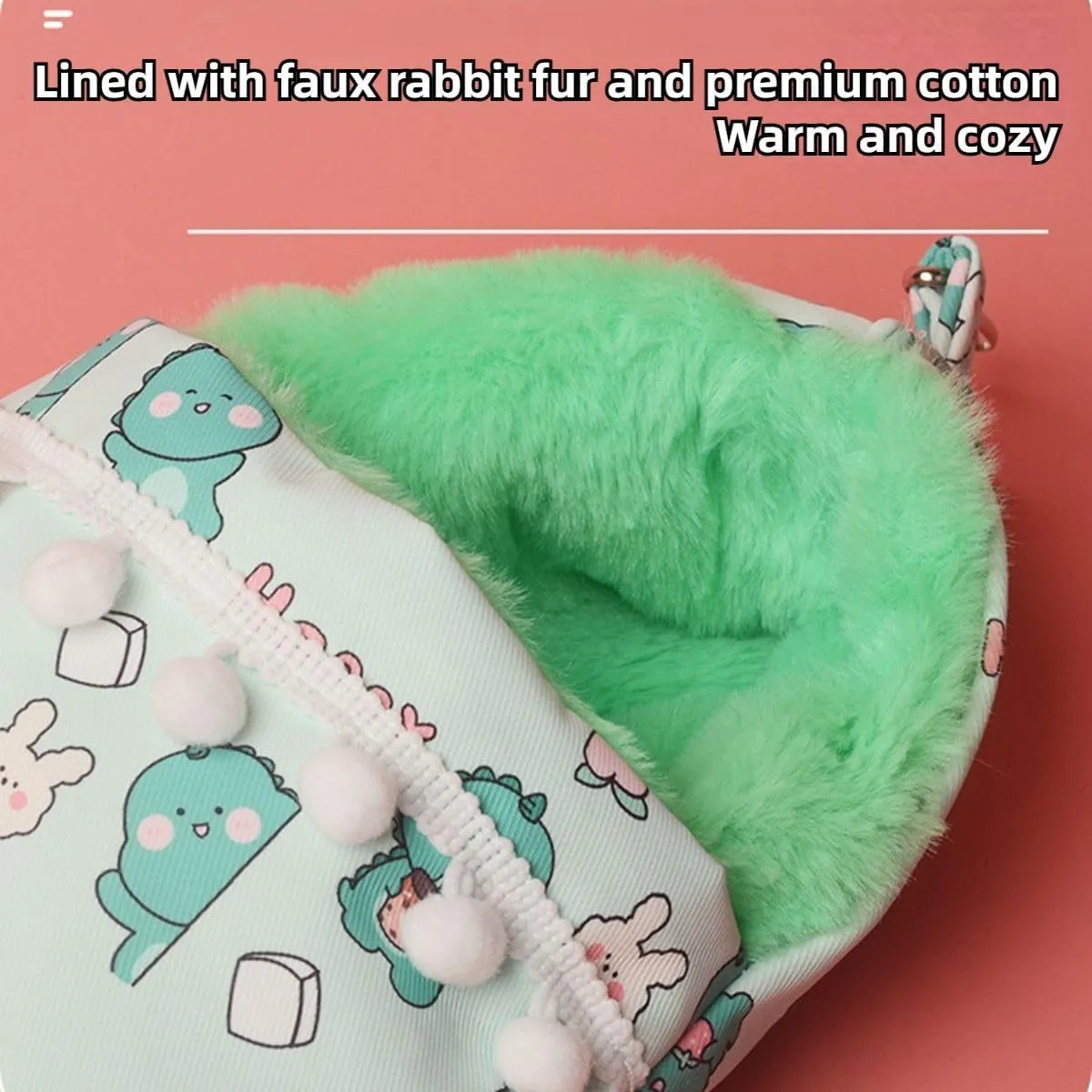 Sugar Gliders Sleeping Pouch Bag Small Pet Faux Rabbit Velvet Hanging Warm Comfortable Nest Bed for Small Animals Squirrels Marmosets Rats Hamster (Green)