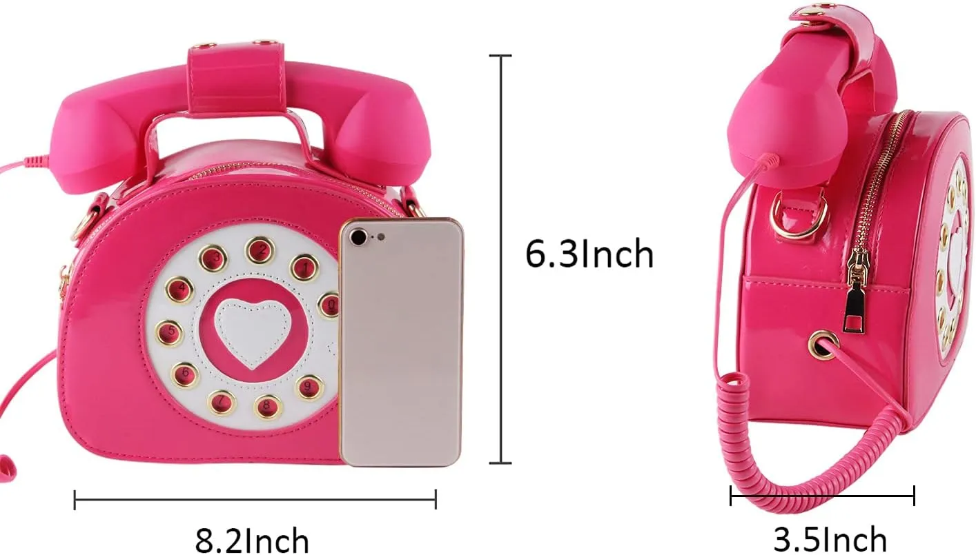 SUKUTU Telephone Shaped Purse Shoulder Crossbody Tote Bags Women Retro Phone Top-Handle Handbags for Girls
