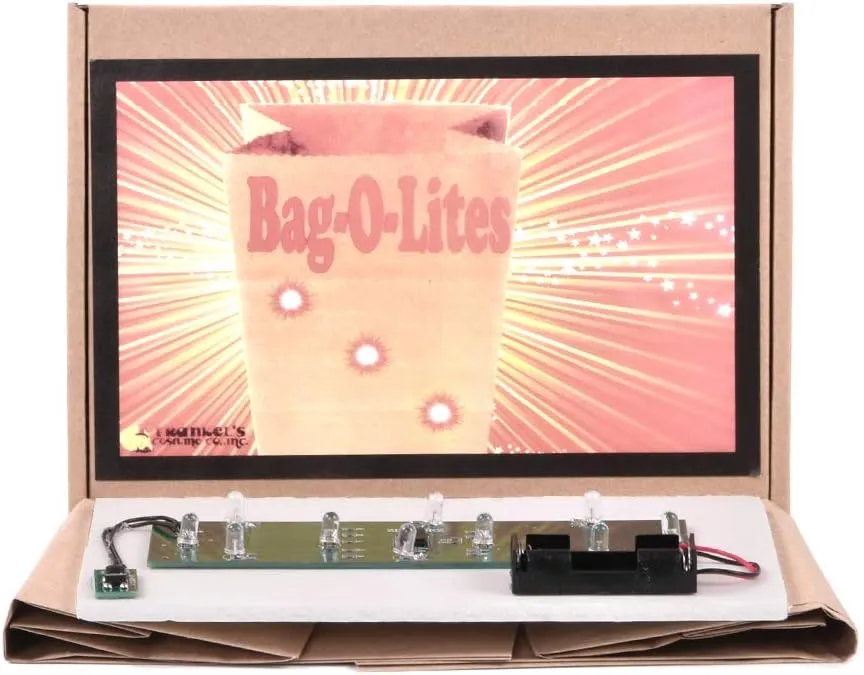 SUMAG Bag O Lites (Red Light,with Finger Light) Magic Tricks Paper Bag Appearing Light Magic Stage Illusion Gimmick Props Comedy