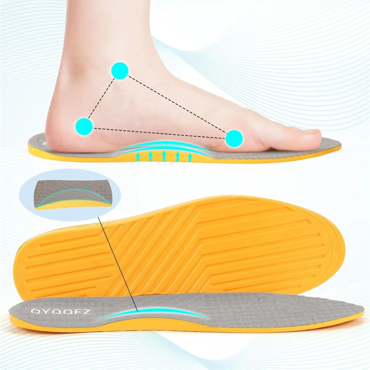 Supination Insoles for O/X Legs & Bowed Legs - Corrective Side Heel Wedge Insoles for Women & Men