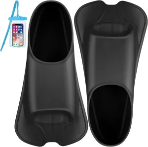 Swim Fins, Happyouth Swim Training Fins Short Fins Silicone Swim Flippers Swimming Fins with Mesh Bag for Lap Swimming Kids Adult Men Women