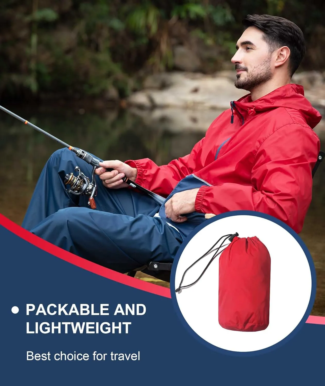 SWISSWELL Men's Rain Jacket Windbreaker Packable,Lightweight Golf Rain Coat Inner Pocket for Camping Hiking Cycling