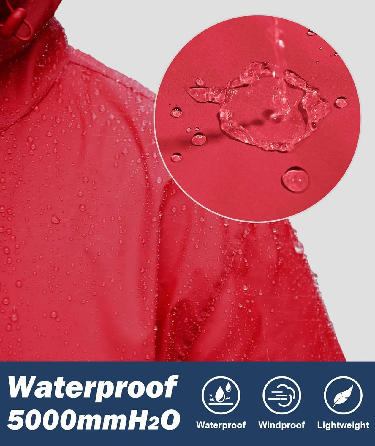 SWISSWELL Men's Rain Jacket Windbreaker Packable,Lightweight Golf Rain Coat Inner Pocket for Camping Hiking Cycling