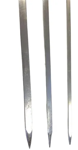 Tandoor Oven Skewers or Tandoori Seekhs, Stainless Steel, Square, 39"