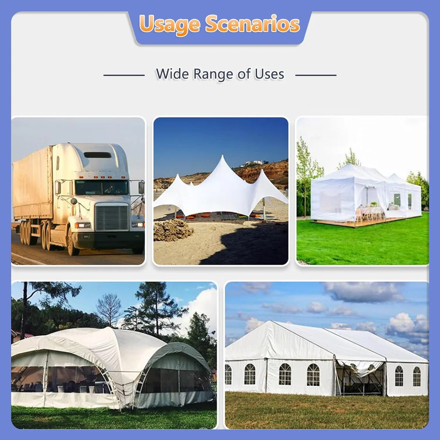 Tarp Sheet 1x2m 1x3m 1.2x1.2m Waterproof Heavy Duty Canvas Tarpaulin Cover with Rope for Groundsheet, Greenhouseed, Dog Shed(6.5ftx9.8ft)