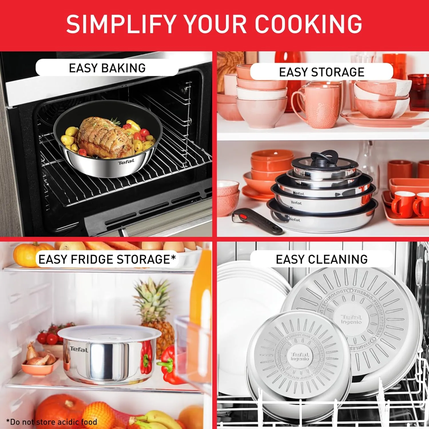 Tefal Ingenio Preference ON 13 Piece Non-Stick Induction Pan Set, 24&28cm Frying Pans, 16&20cm Saucepans, 26cm Wok, 24cm Sautepan, Glass & Hermetic Lids, 2 Handles