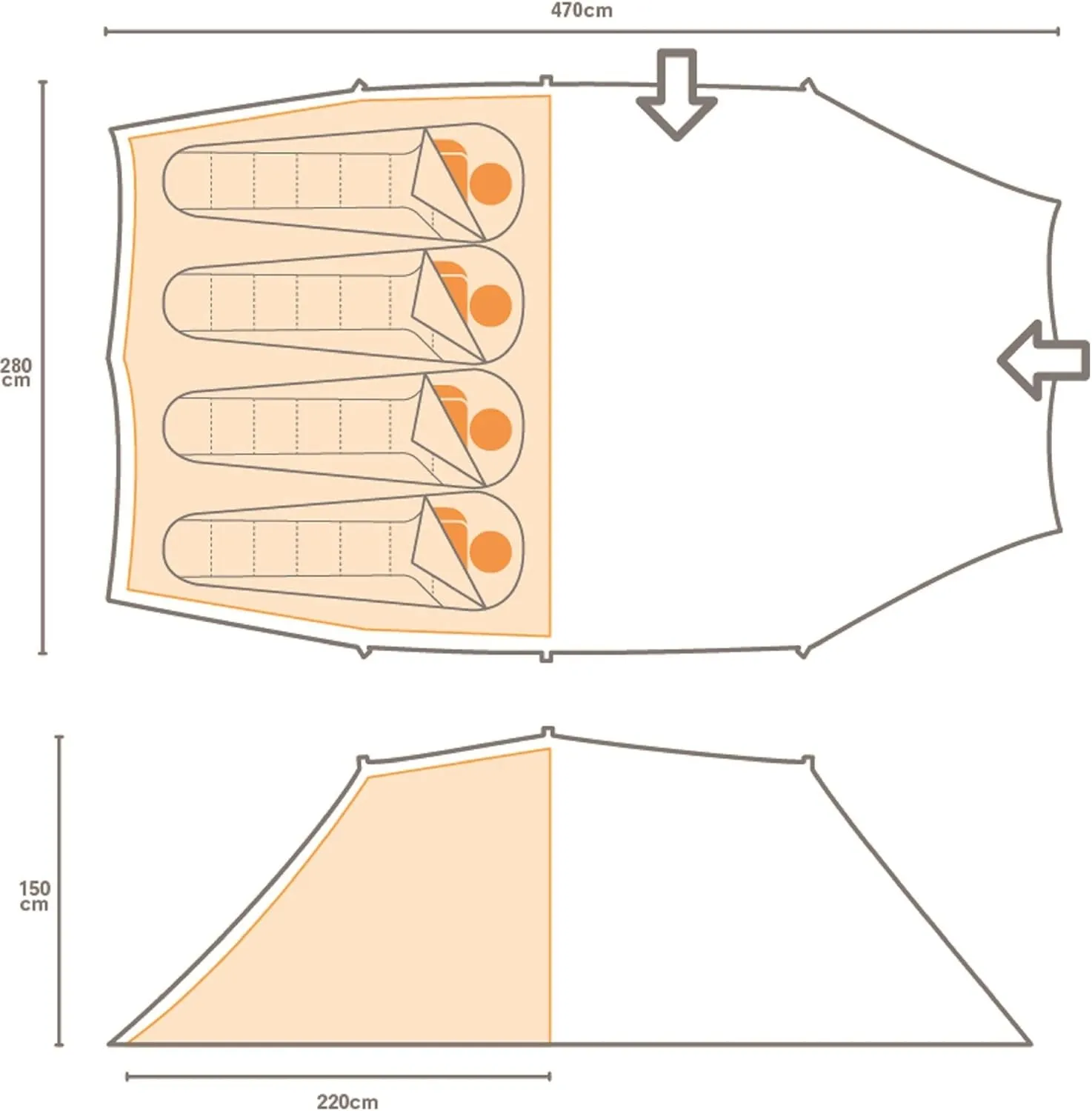 Tents Vester Family Camping and Hiking Tunnel