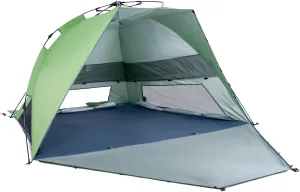 ThreeBears Pop Up Beach Tent Sun Shade Shelter for 3-4 Person, UPF 50＋ UV Protection, Lightweight & Easy Setup Beach Shade Canopy, Portable Beach Shade Tent Beach Cabana (Green)