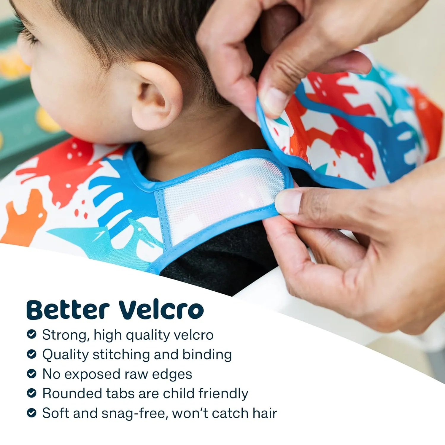 Tiny Twinkle Mess Proof Baby Bib |2 Pack Waterproof Smock Bib for Eating, Machine Washable Full Sleeve with Pocket (Grey Indigo, Large 2-4 Years)