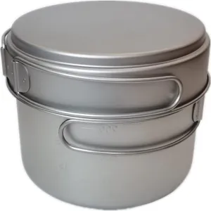 Titanium Camping Cookware Set - 1600ML Pot & 500ML Pan (2 Pcs), Backpacking & Camping Cookset
