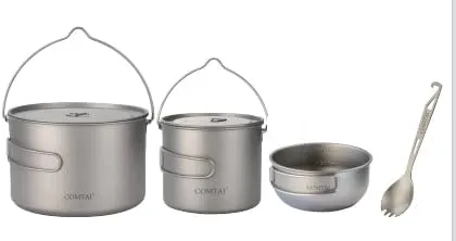 Titanium Camping Cookware Set 2800mL and 1100mL
