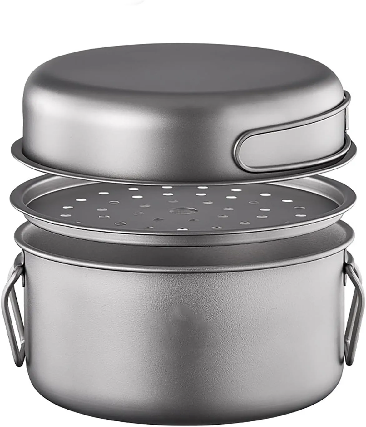 Titanium Camping Pots and Pans Set, Ultralight Outdoor Cooking Pot, Backpacking Cooking Set, Family Big Capacity Soup Pot