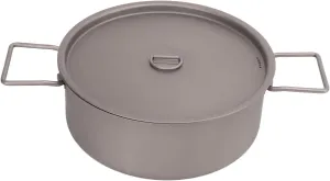 Titanium Camping Soup Pot Cookware, 3‑5 People Portable Cooking Pot with Lid and Foldable Handles, Fits for Hiking, Picnic, Outdoor, and Home Kitchen