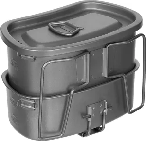 Titanium Cookware, 3 Piece Set with Folding Handles, Ultra-light, Robust, Scratch and Acid Resistant, Dishwasher Safe, Tasteless, Hygienic