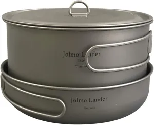 Titanium Cookware Set, Pot 1950ml,Fry Pan D175mm Titanium 2-Piece Short Combo Set